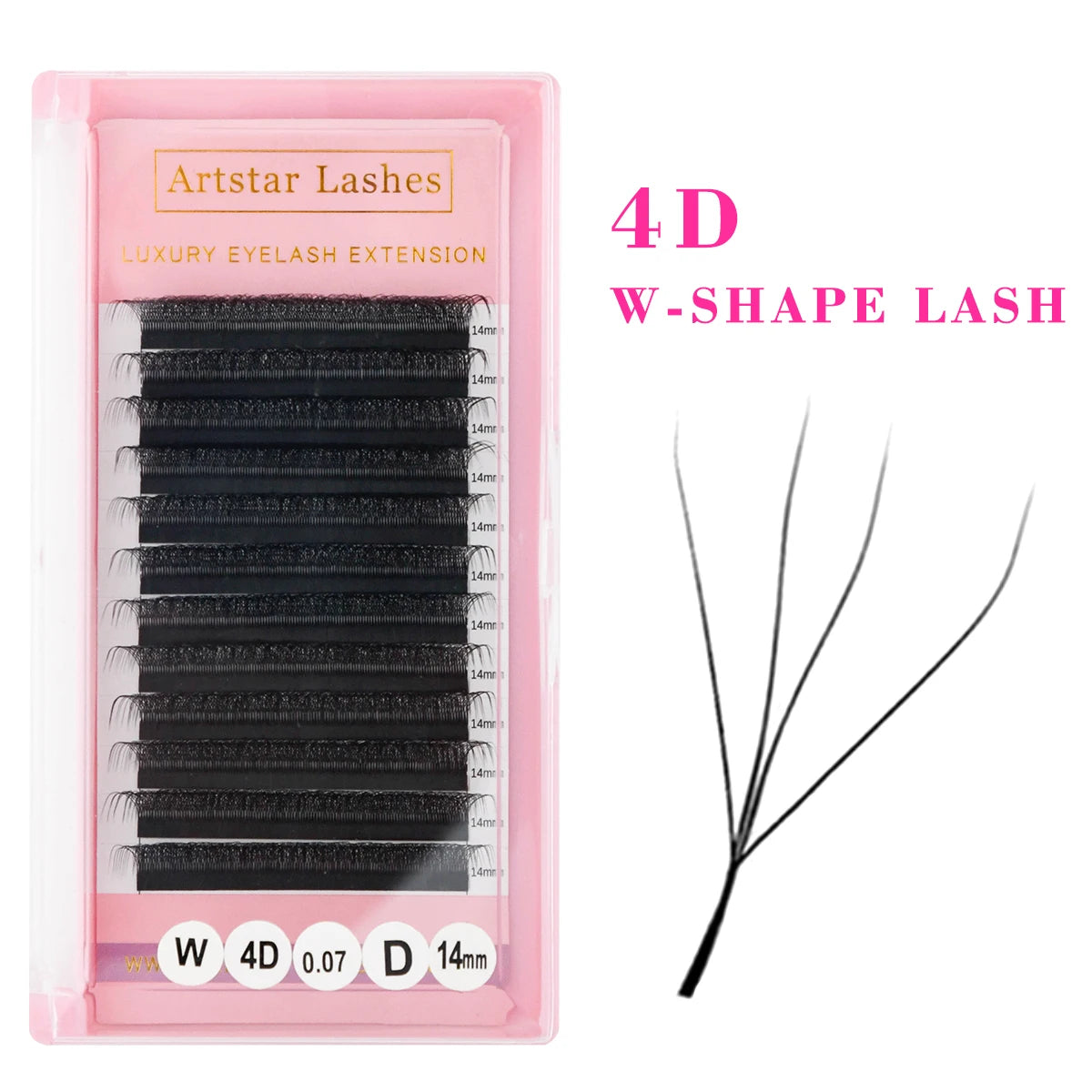 ARTSTAR W Shaped Premade Fan Eyelash Extensions | 3D 4D 5D 6D Volume Lashes close-up view