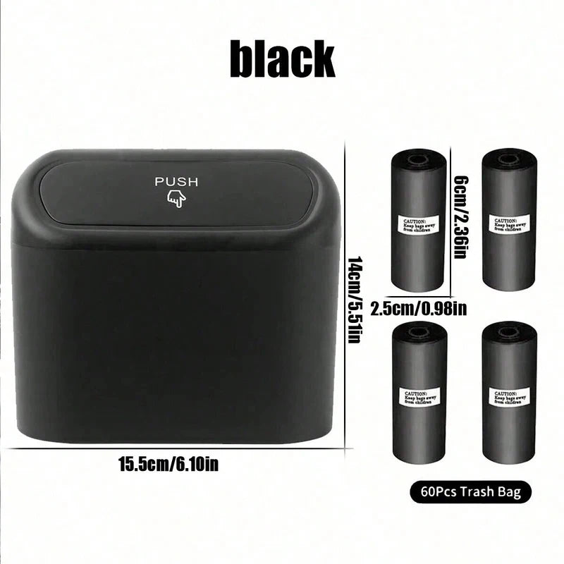 Car Trash Can with Lid - 4 Rolls of Garbage Bag, Leak-Proof, Portable Hanging Trash Can detail view