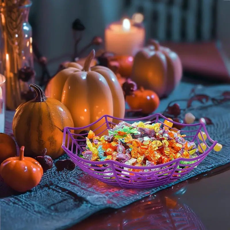 Candy Bowl Spider Web Trick or Treat Bowl Halloween for Haunted House additional angle