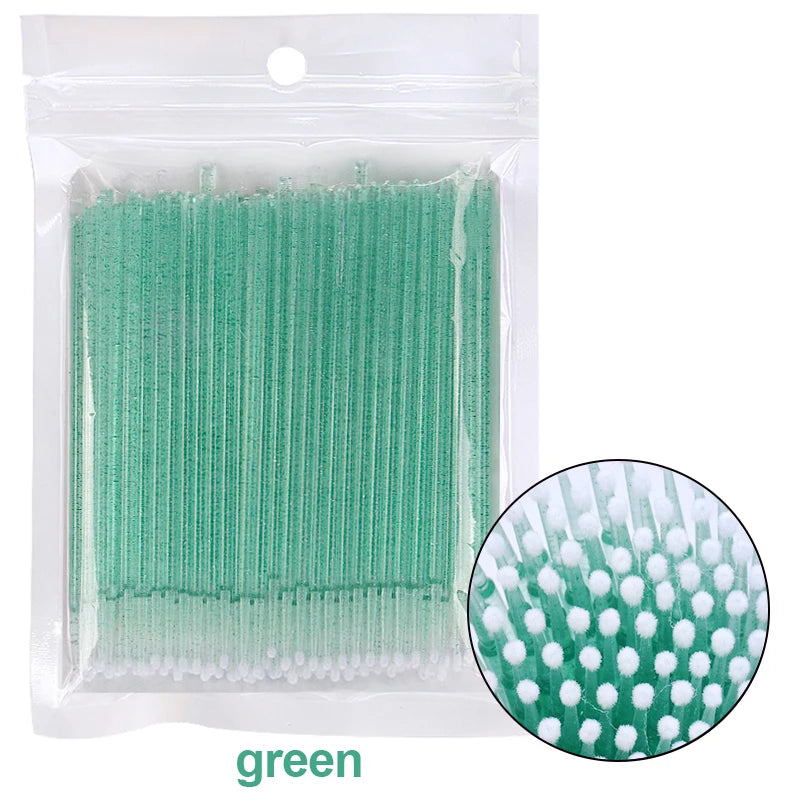 100Pcs Eyelash Cleaning Brush Lash Extension Micro Cotton Swab Individual Eyelashes Microbrush Beauty Makeup Clean Remover Tools