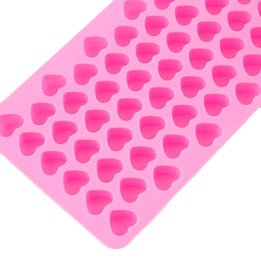 55 Piece Small Heart Shaped Silicone Cake Mold | Heart Chocolate Pastry Molds for DIY lifestyle view