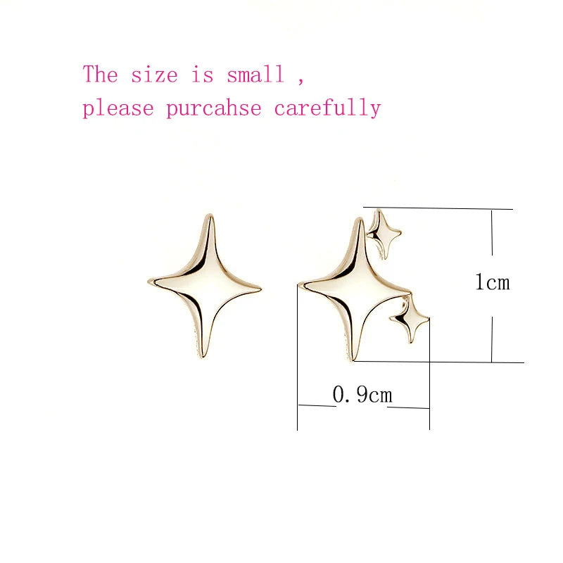 VENTFILLE Gold Star Stud Earrings | Asymmetrical 925 Silver Fashion Jewelry for Wom additional angle