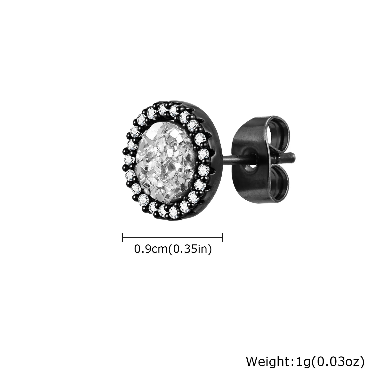 Shattered Zircon Stud Earrings for Men Boys | Hypoallergenic Round Minimalist Jewelry lifestyle view