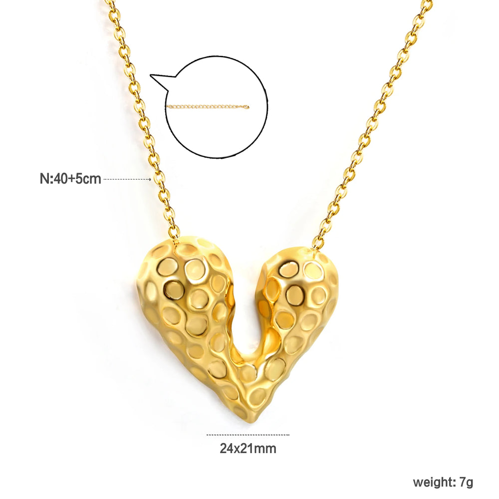 ASONSTEEL Heart Pendant Necklace | Romantic Gold Stainless Steel Choker for Women lifestyle view