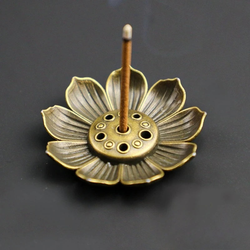 Metal Zen Lotus Buddha Incense Burner | Decorative Incense Stick Holder for Office an lifestyle view