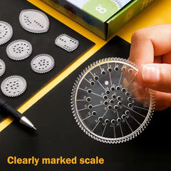 22-Piece Geometric Drawing Tool Set, Math Spirograph Ruler Painting Puzzle Educational A detail view