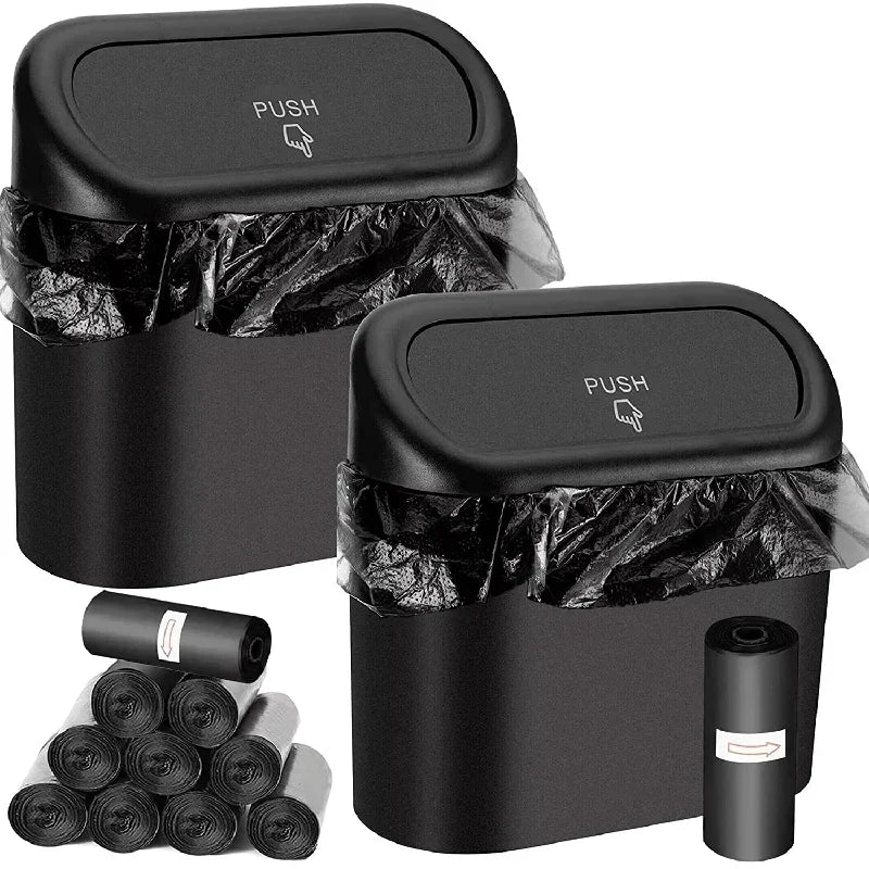 1/2/3Pcs Car Trash Can (with Lid) Contains 60 (300) Garbage Bags, Small Car Trash Can, Leak-proof Mi