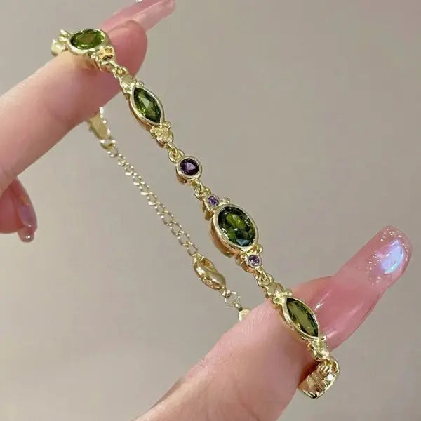 Sparkling Cherry Blossoms Butterfly Bracelet Women's Fashion Temperament Wave Moon additional angle
