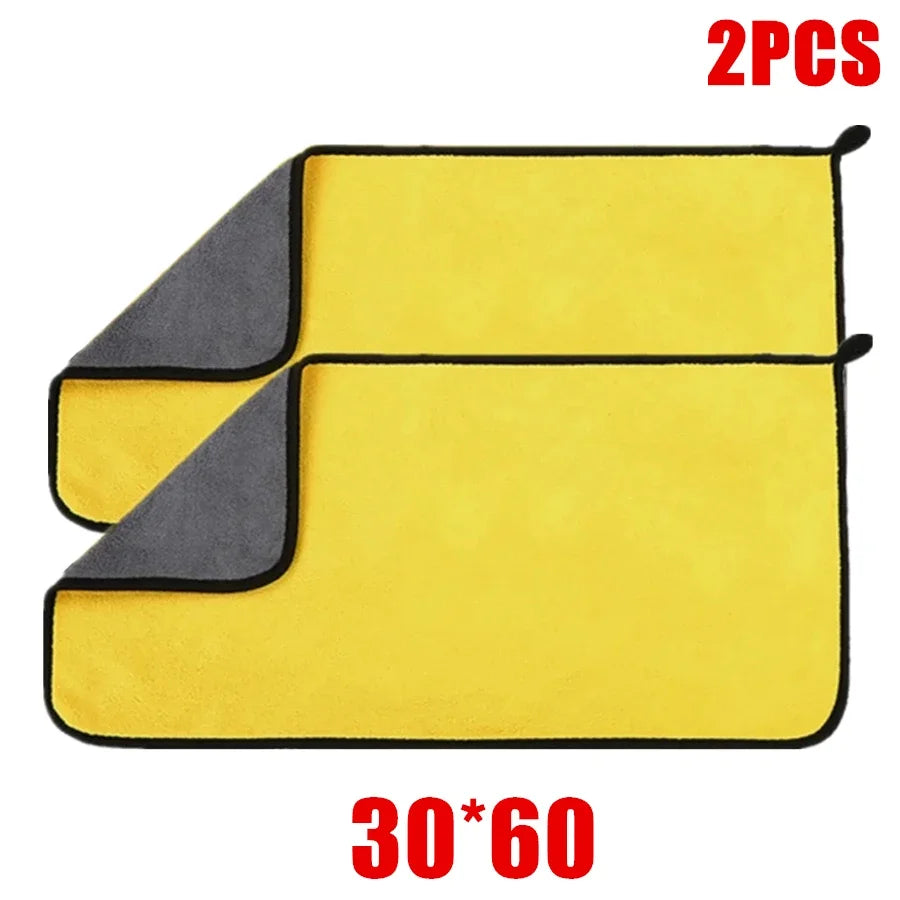 1/2/6/10pcs Microfiber Cleaning Towel Thicken Soft Drying Cloth Car Body Washing Towels detail view
