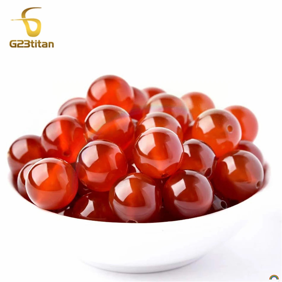 Red Carnelian Titanium Stud Earrings | Hypoallergenic Piercing Jewelry Gift close-up view