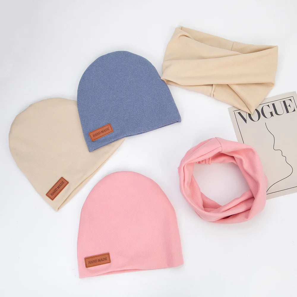 Baby Girls Turban Hat Set | 2-Piece Knit Beanie and Scarf for Infants additional angle