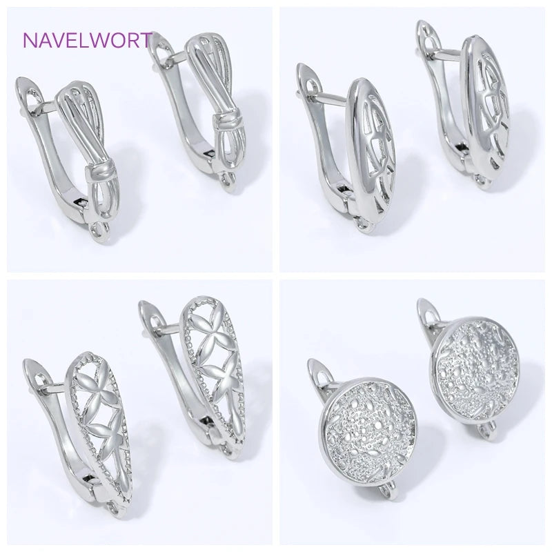 18K Gold Plated Anti-Allergy Earring Hook Clasps,Fasteners For Earrings,Brass Earwires Earrings Fixt