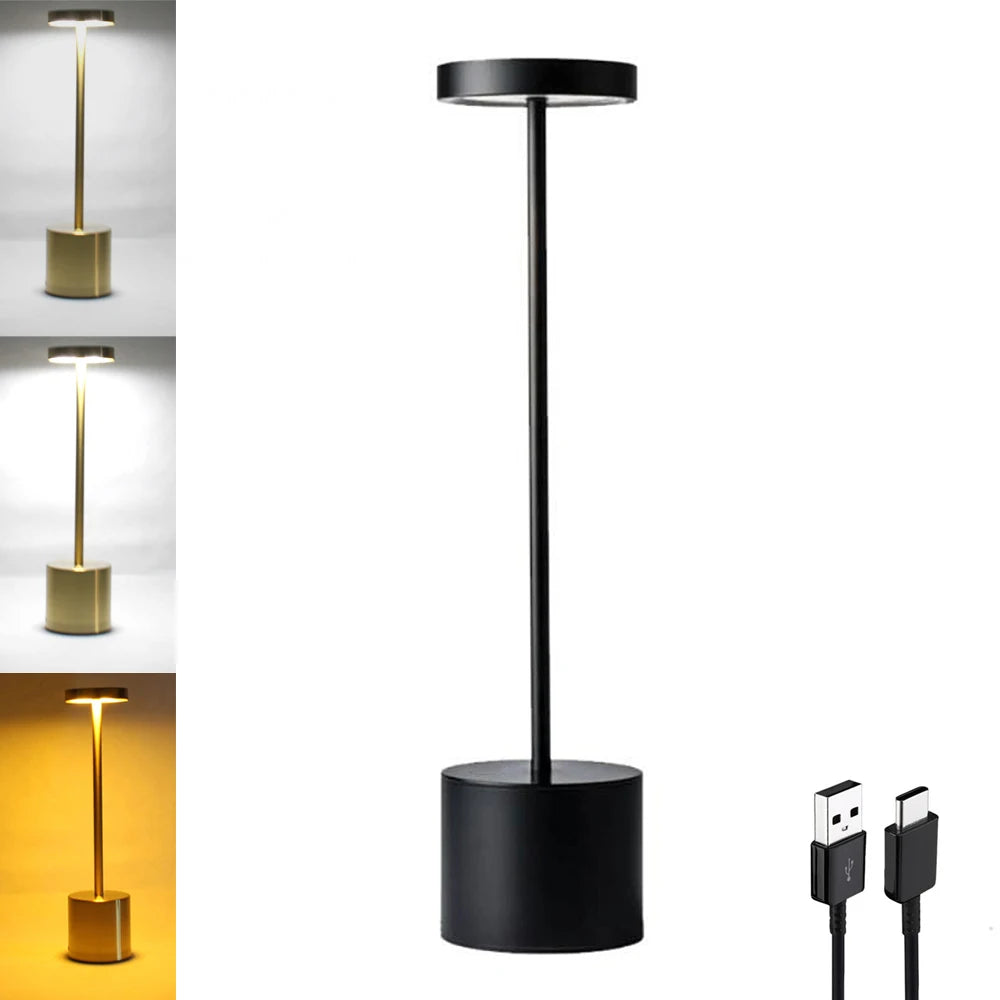 Aluminum Alloy LED Table Lamp | Rechargeable Touch Dimming Night Light lifestyle view