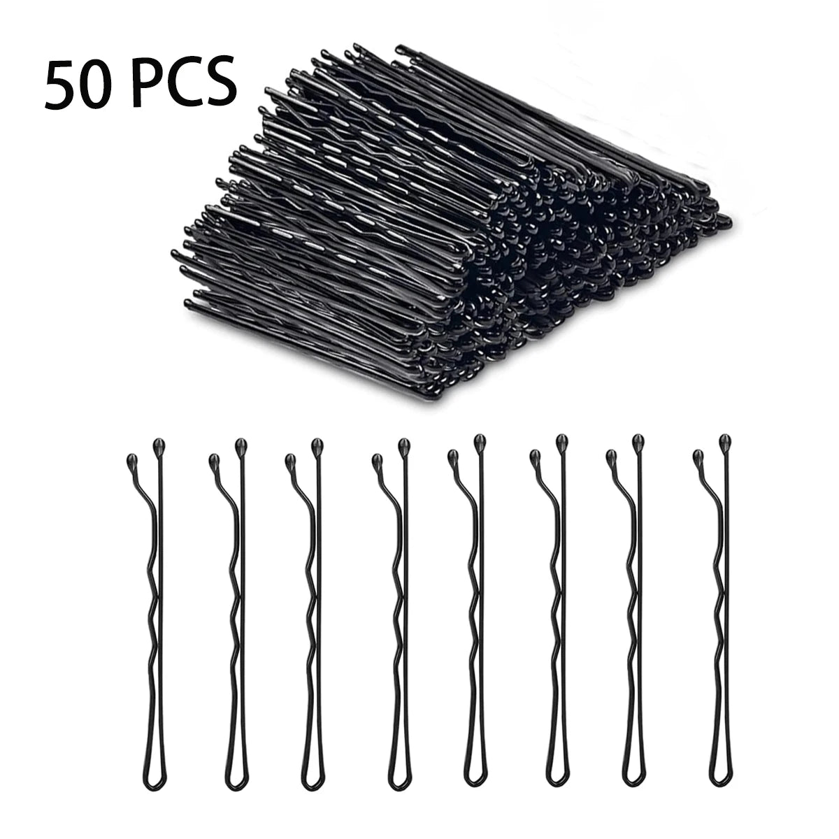 50/100/200Pcs Bobby Pins Black Hair Pins Premium Wavy Black Bobby Pins Hair Clips Sui alternate view