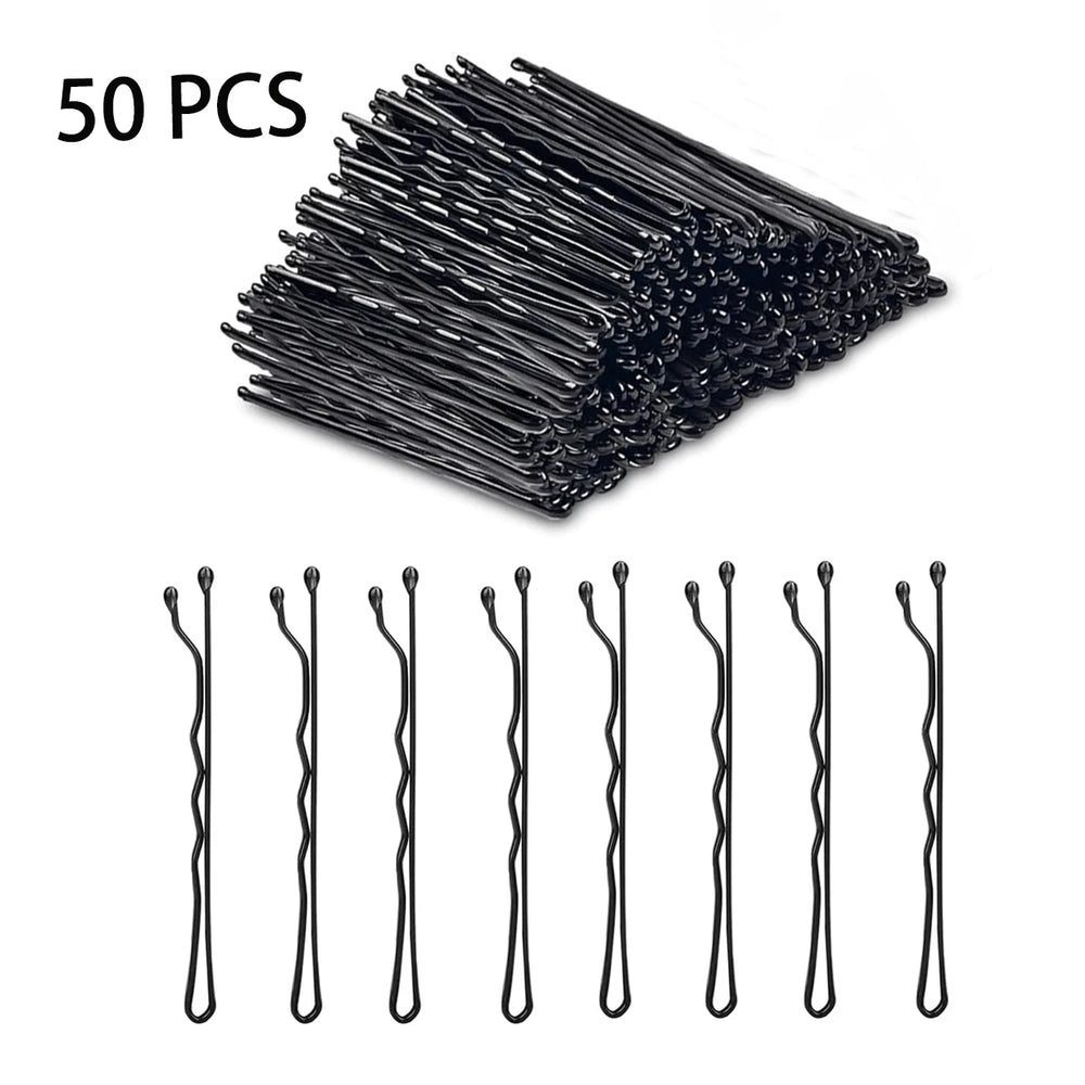 50/100/200Pcs Bobby Pins Black Hair Pins Premium Wavy Black Bobby Pins Hair Clips Sui alternate view