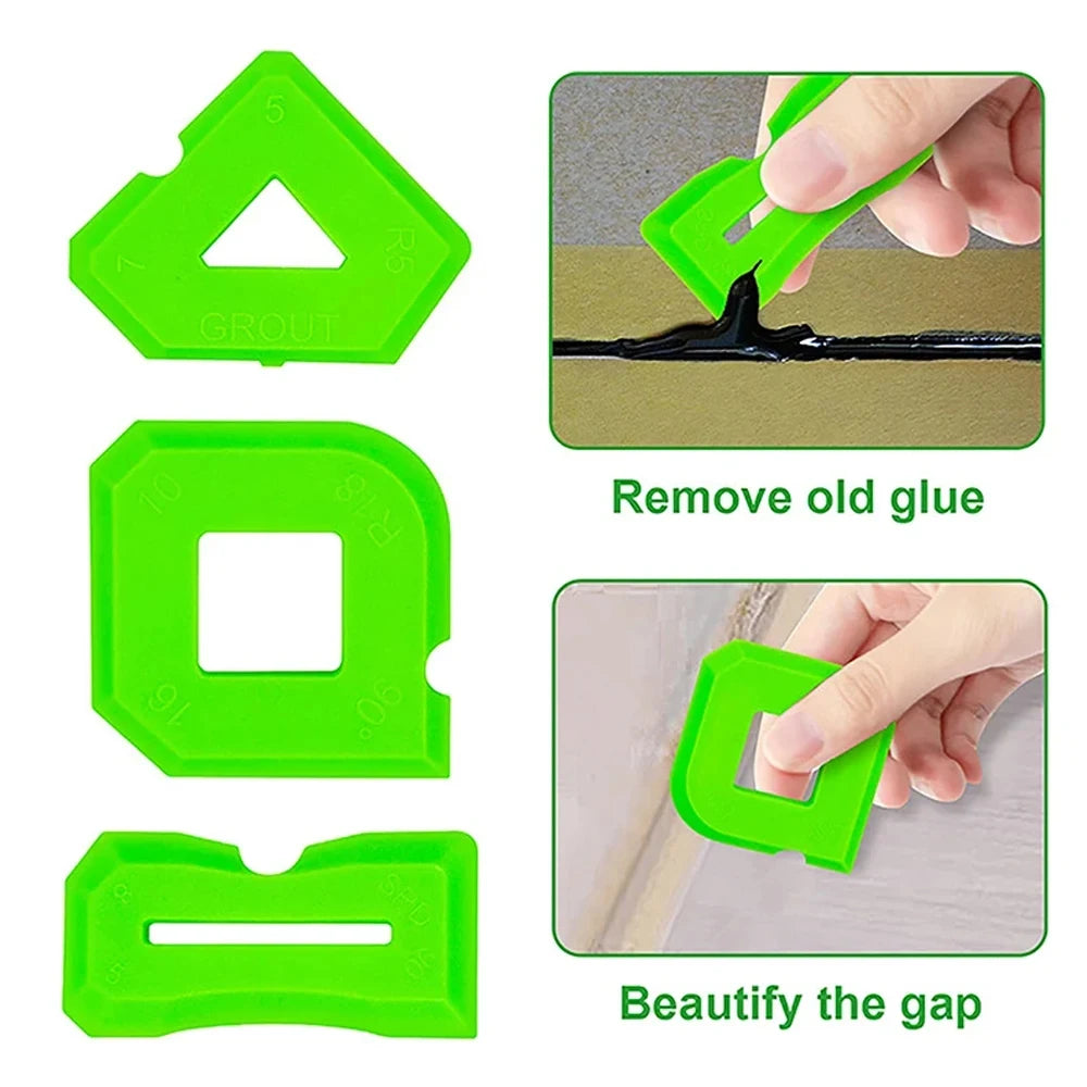 5in1 Silicone Scraper Squeegee Glue Remover Tool Kit | Multifunctional Caulking & G additional angle