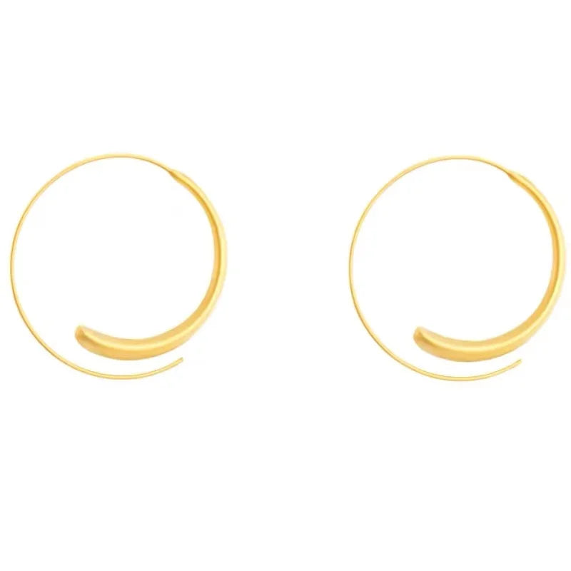 2025 New Matte Gold Circle Drop Earrings | Women's Fashion Jewelry additional angle