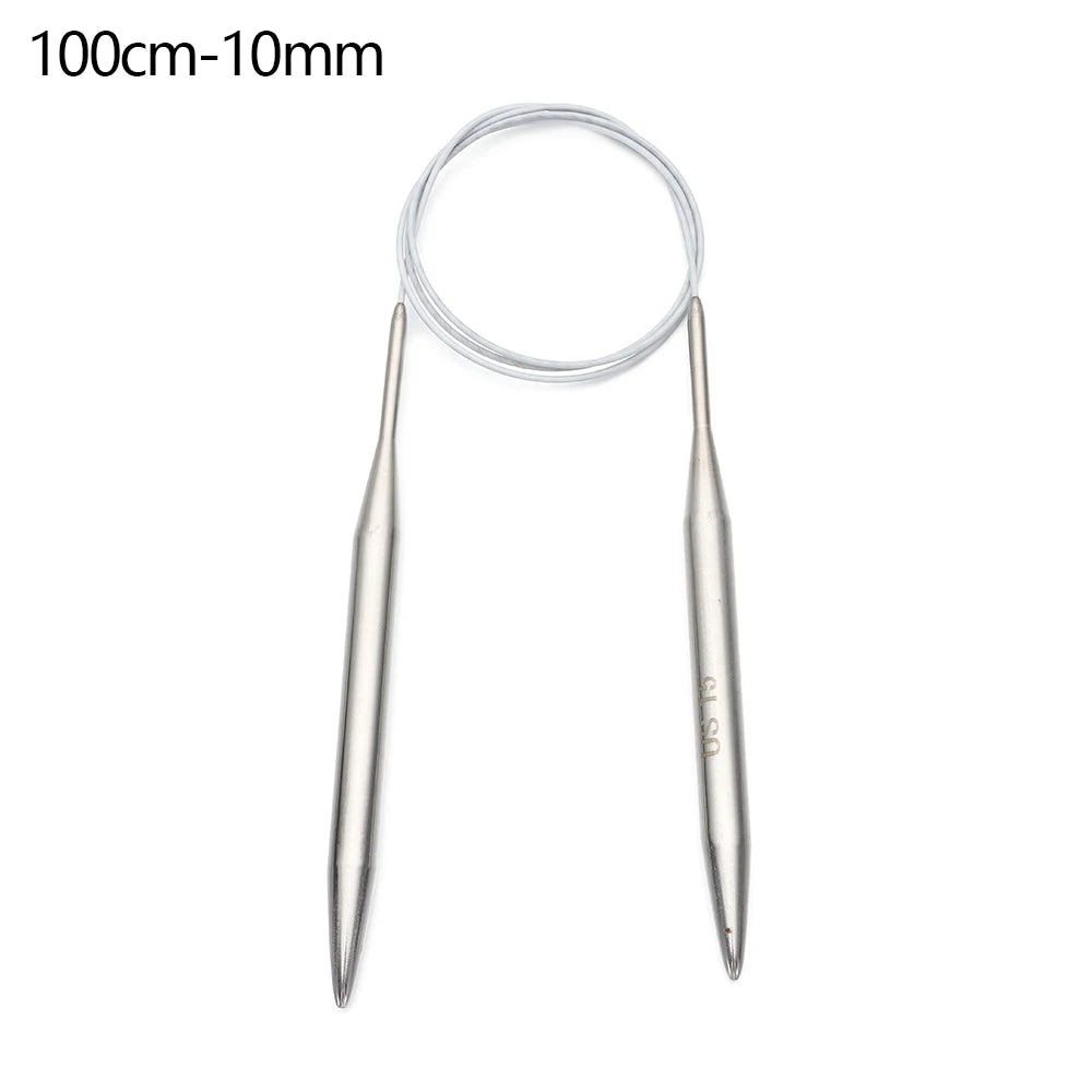 80/100cm Stainless Steel Circular Needle Round Weaving Knitting Needles Handmade Croch close-up view