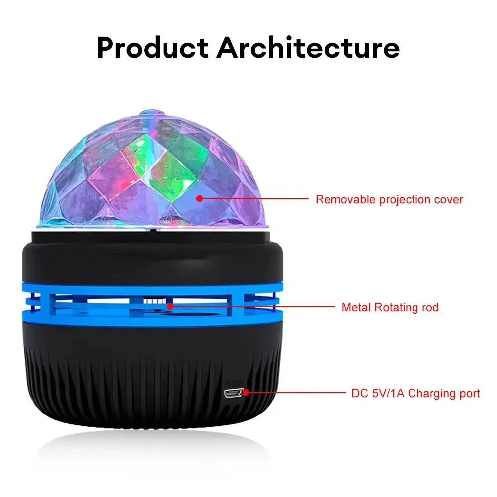 Starry Sky Projector Night Light | USB LED Moon and Stars Room Lamp additional angle