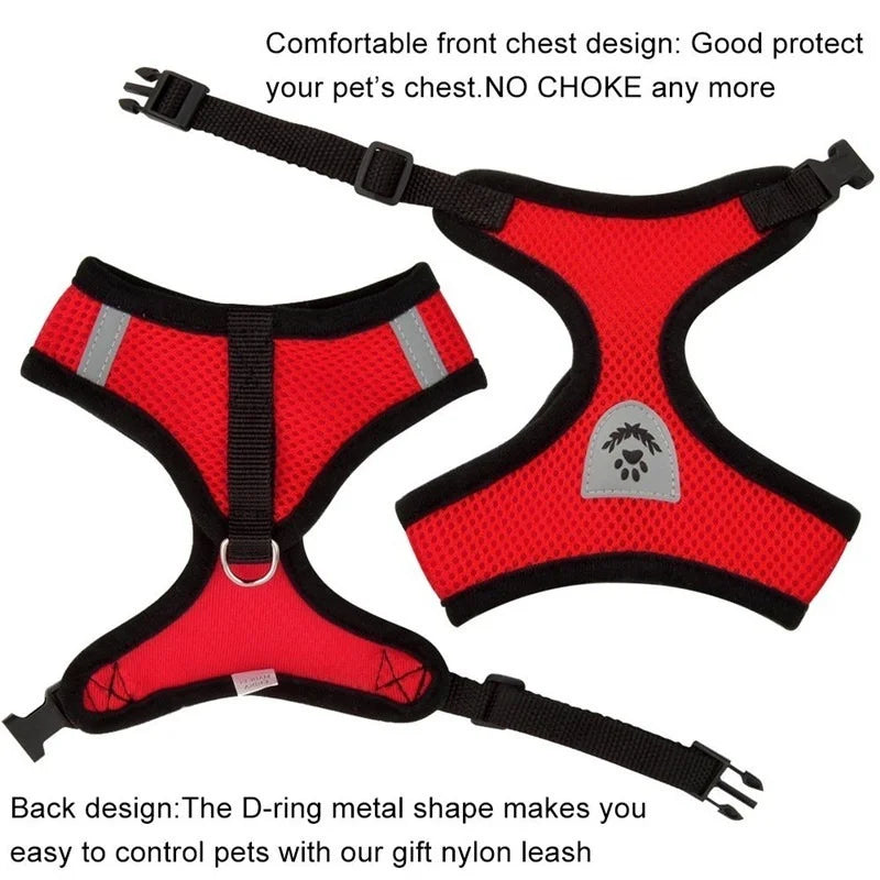 Breathable Mesh Cat Harness and Leash Set | Reflective Soft Vest for Small Cats and Do close-up view