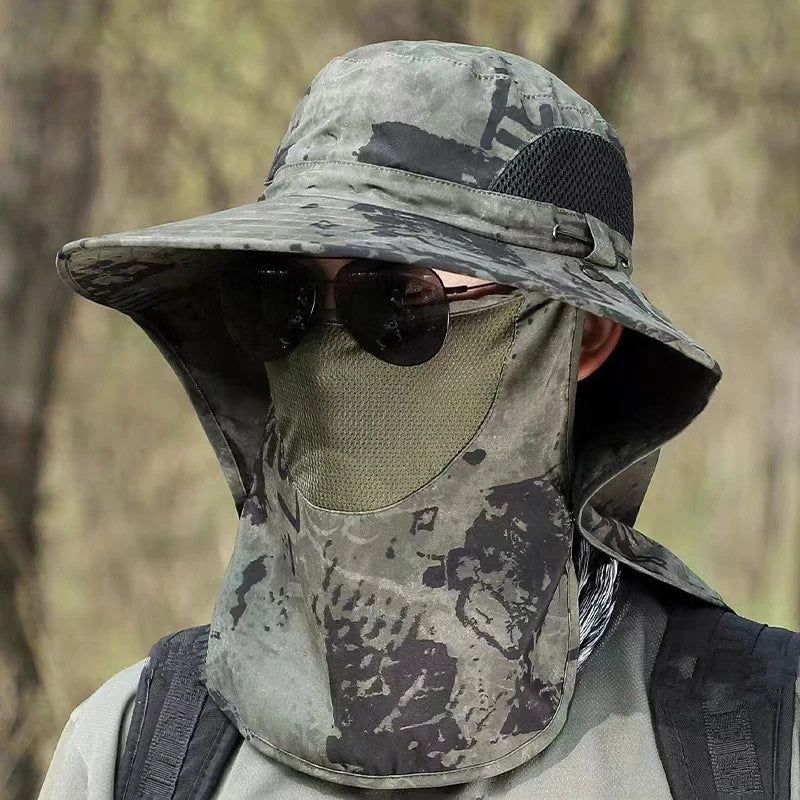 UV Protection Sun Hat | Outdoor Fishing and Hiking Cap with Neck Flap lifestyle view