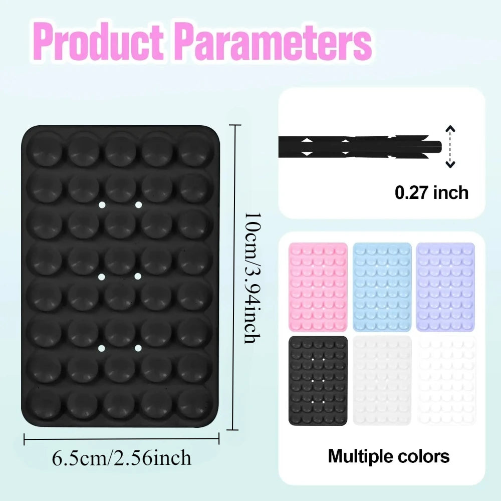 Silicone Suction Cup Phone Holder Multi-Functional Anti-slip Mobile Fixture Pad Double Sided Detachable For iPhone Huawei Tablet