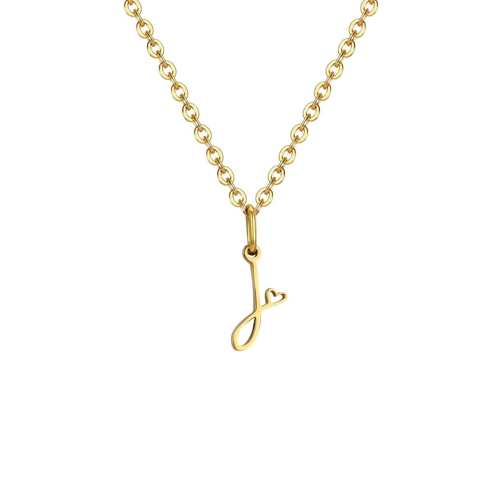 Dainty Heart Initial Necklace for Women, Gold Plated A-Z Letter Pendant, Waterproof S alternate view