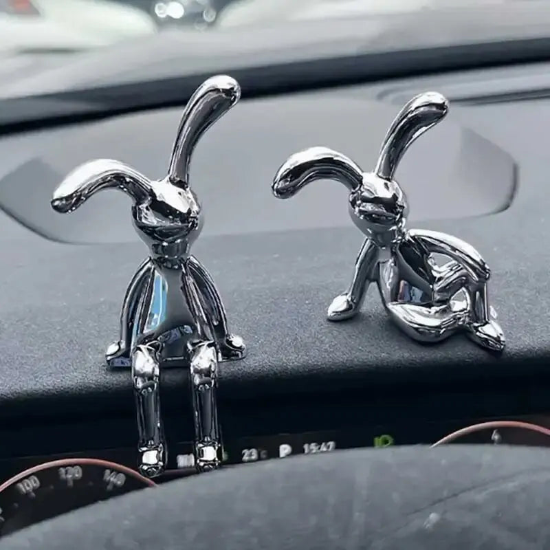 2PC Long-Eared Rabbit Double Statue Cartoon Decoration Accessories Living Room Bedroo alternate view