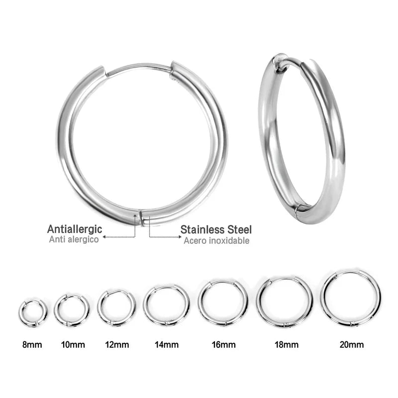 Stainless Steel Gold Hoop Earrings