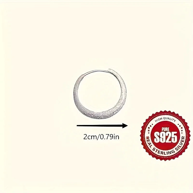 Pure Silvery Earrings For Women Frosted Sparkling Starry Circle Earrings Valentine's M close-up view