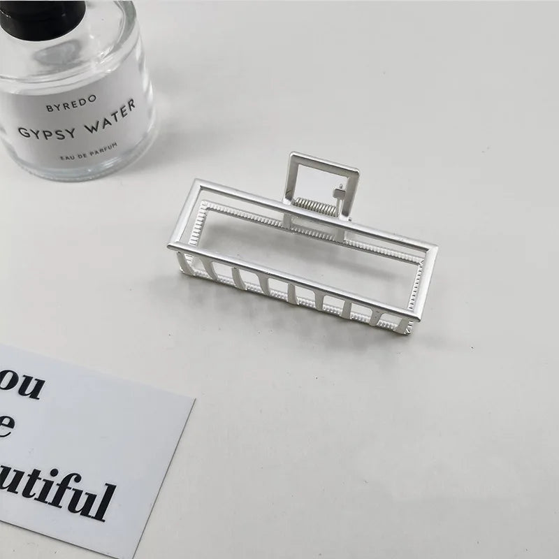 GoldHollow Geometric Hair Clips Metal Hair Claw Cross Hairclip Headband Hairpin Sliver H detail view