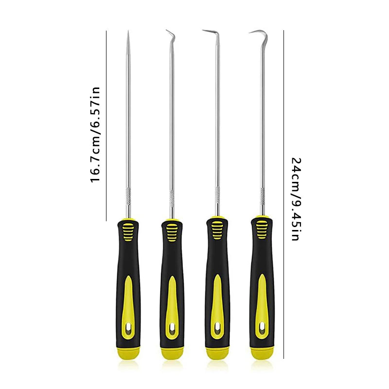 4 Pieces Long Pick & Hook Set Gasket Puller Pick Tools for Removing Car Auto Oil Se additional angle