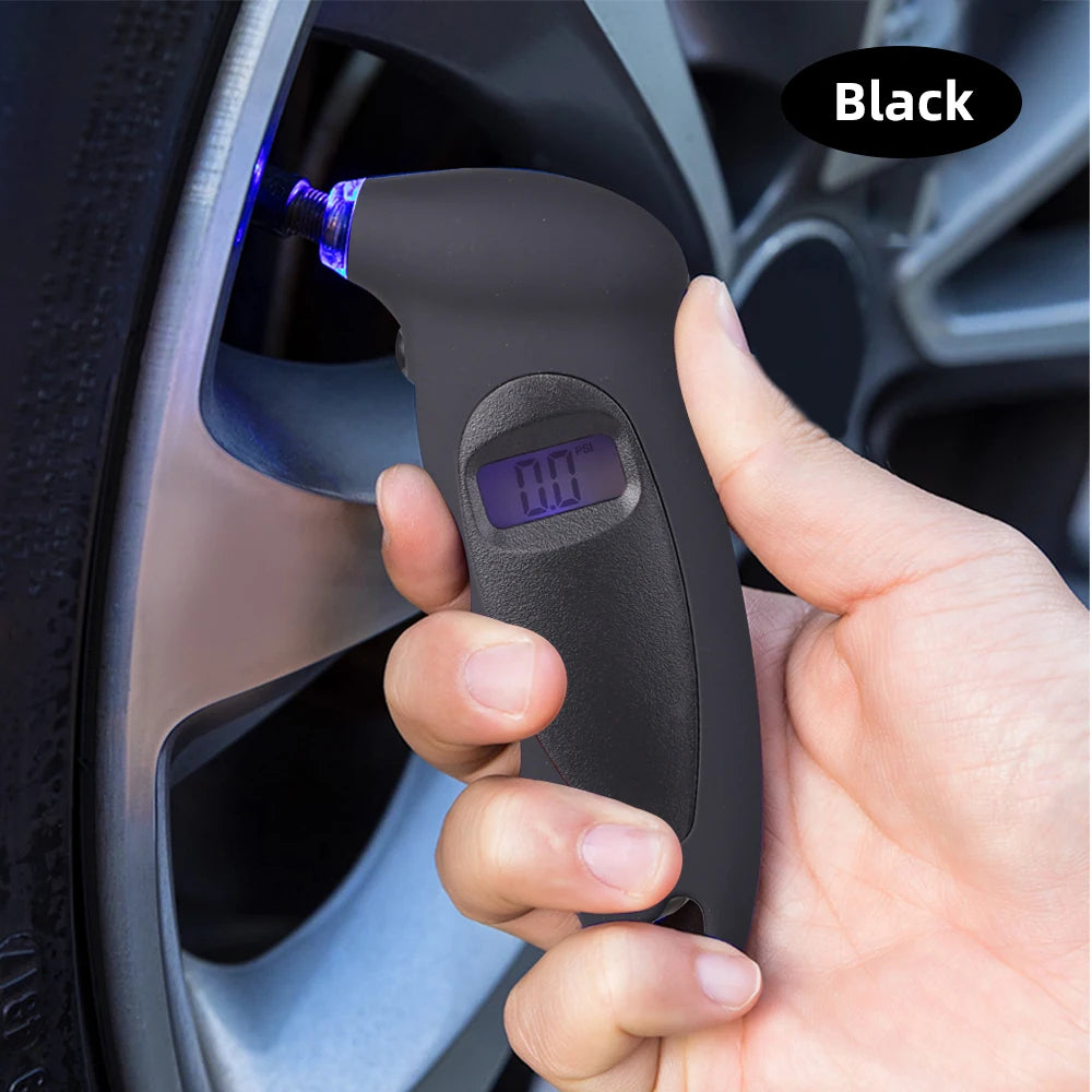 Digital Tire Pressure Gauge | High Precision Backlit Car Tyre Air Meter close-up view