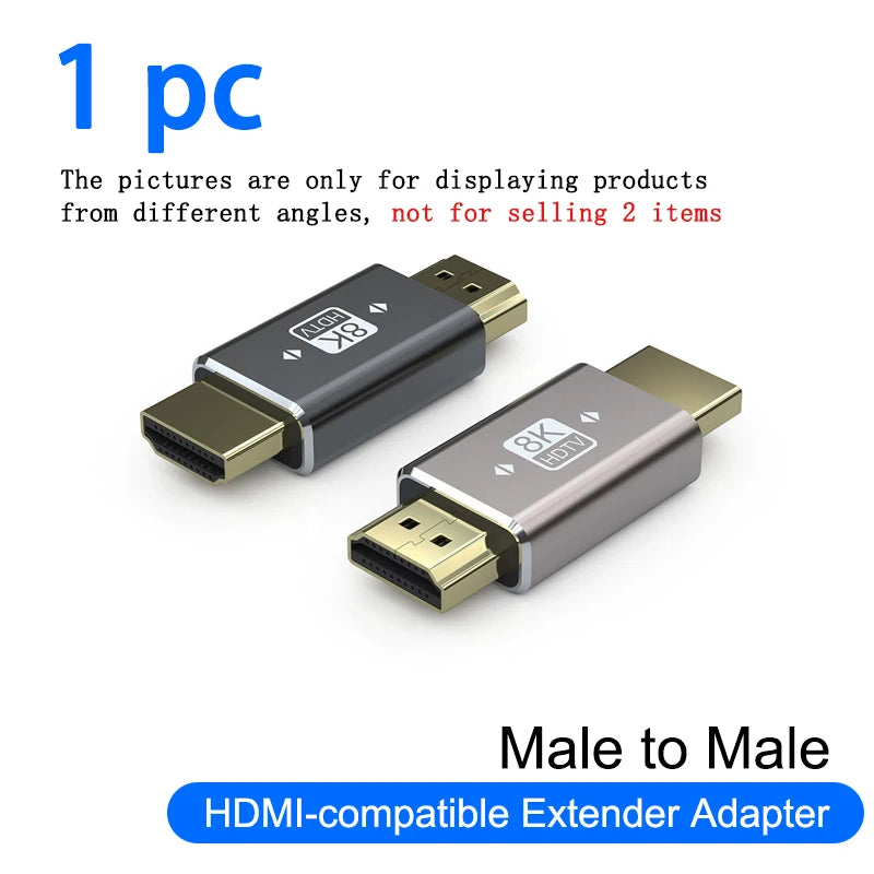 8K HDMI 2.1 Right Angle Adapter | 90 Degree Male to Female Connector for TV and Conso alternate view