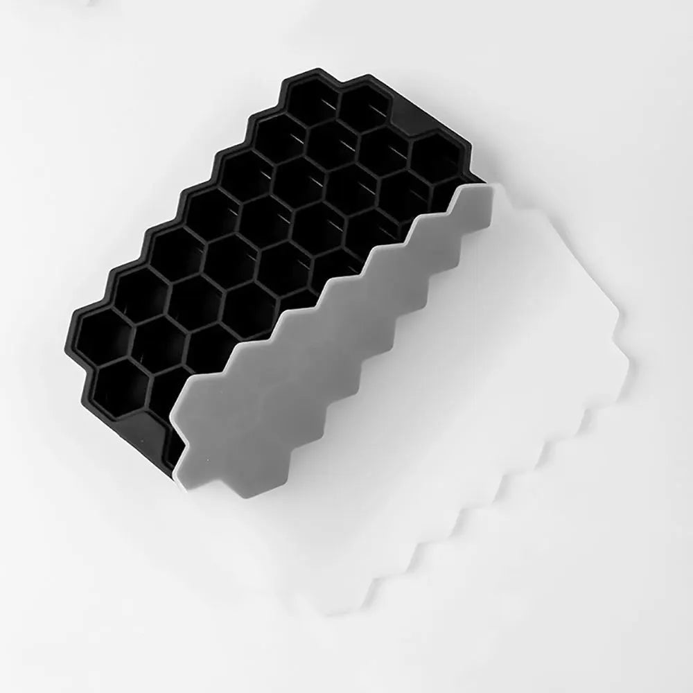 37 Grids Honeycomb Ice Cube Silicone Mold with Lid | Flexible Silicone Ice Tray for additional angle