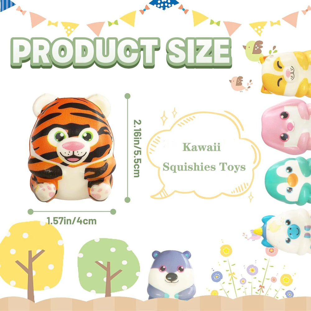 Mochi Squishies Cartoon Animal Stress Ball Fidget Toys | Push Rebound Relief for Ki additional angle