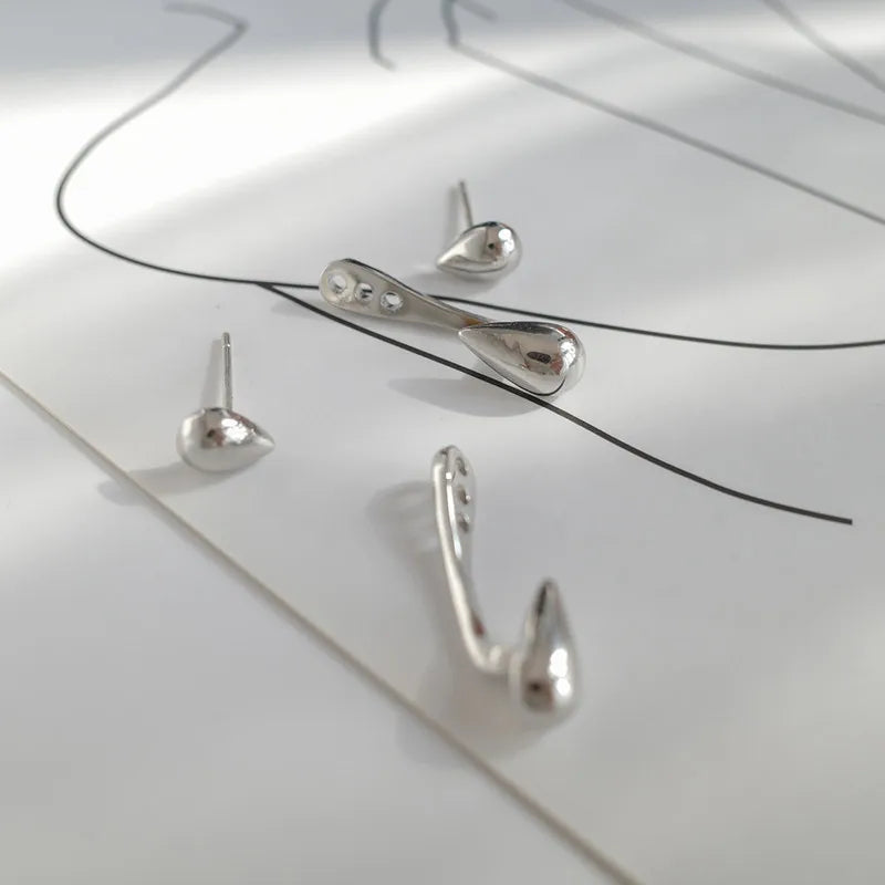 FTCY Water Drop Earrings For Women Irregular Geometry Claw Stud Earrings Luxury Korea alternate view