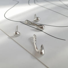 FTCY Water Drop Earrings For Women Irregular Geometry Claw Stud Earrings Luxury Korea alternate view