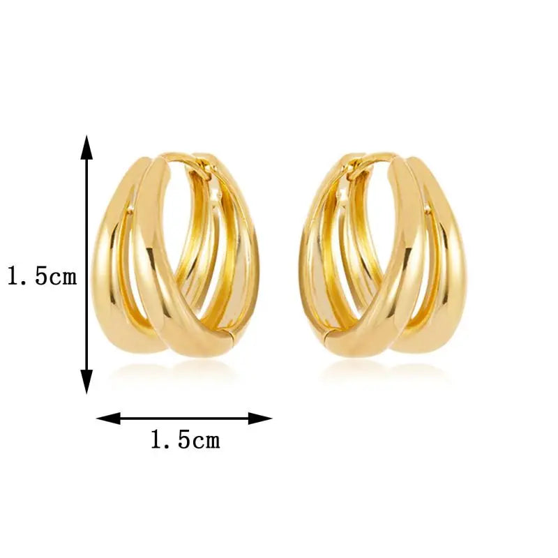 Hot Sale Fashion Metal Drop Earrings for Woman Vintage Hoop Earring Trend Classic Party Wedding Pendant Jewelry Gift