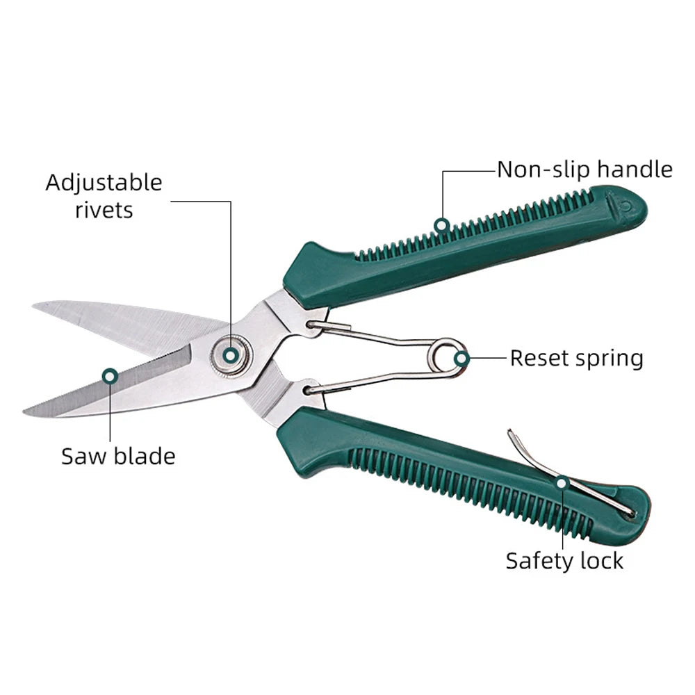 Garden Straight Head Pruning Shears Stainless Steel Non Slip Handle Secateurs Handy T alternate view