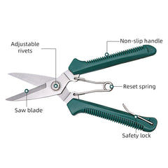 Garden Straight Head Pruning Shears Stainless Steel Non Slip Handle Secateurs Handy T alternate view