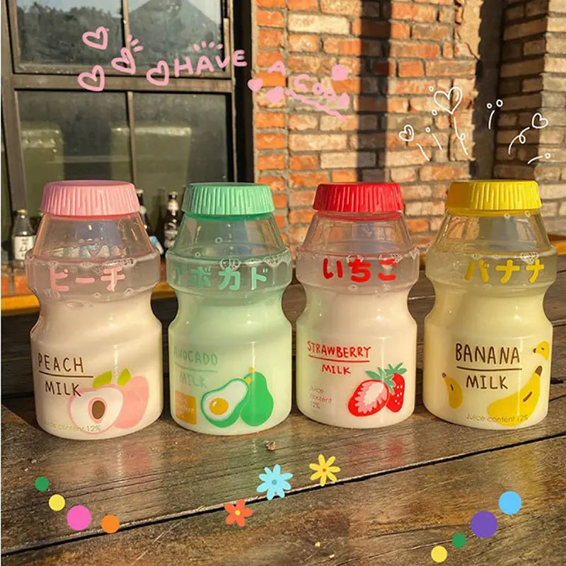 480ml Plastic Cute Yogurt Water Bottle Tour Drinking Bottle Yakult Shape Kawaii Milk Car detail view