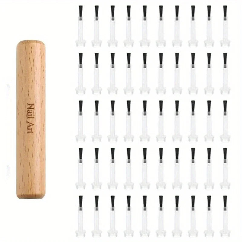 Professional Nail Art Brush Set with Detachable Wooden Grip-Multi-Functional Nail P additional angle
