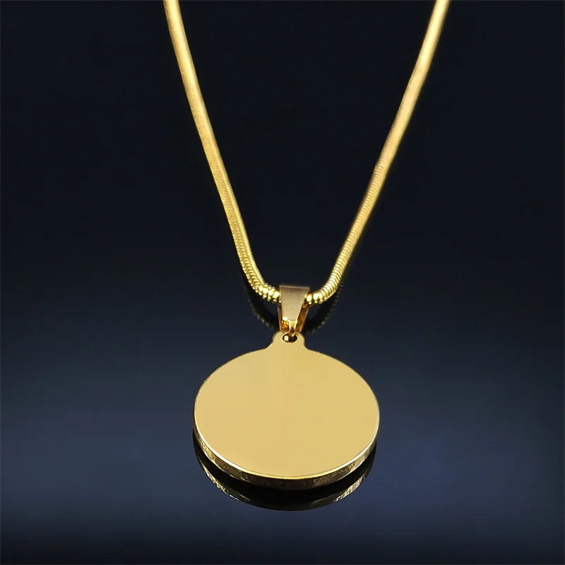 SAINT MICHAEL PROTECT US Archangel Stainless Steel Necklaces Chain Men/Women Gold Color detail view