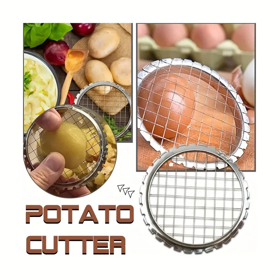 1pc Round Grid Cutter Slicer | Stainless Steel Vegetable Chopper lifestyle view