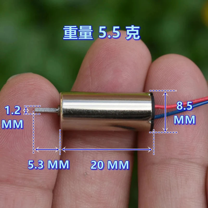 2pcs 8.5mm x 20mm 8520 Coreless Motor CW+CCW | DC 3.7V 50000RPM for RC Drone Quadcopt alternate view