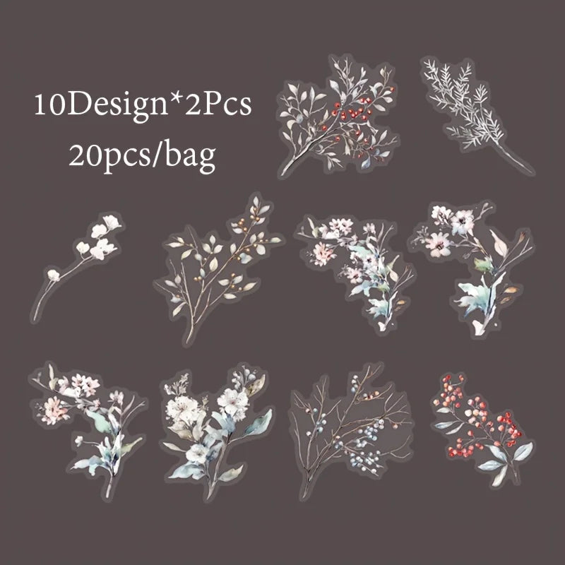 Plant Themed Sticker Pack | 20PCS DIY Decorative Scrapbook Stickers lifestyle view