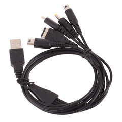5-in-1 Multi-Console USB Charging Cable | 1.2M Fast Charger Cord for Nintendo 3DS, DSi, Wii U, GBA, PSP