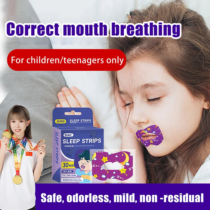 Children Anti-Snoring Mouth Breathing Correction Stickers | 30 Pack for Better Night Sle detail view