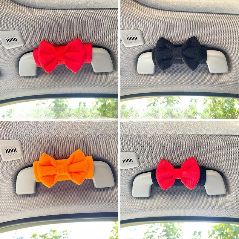 Car Roof Handle Protective Cover Cute Car Decoration Butterfly Bow Roof Armrest Cover alternate view